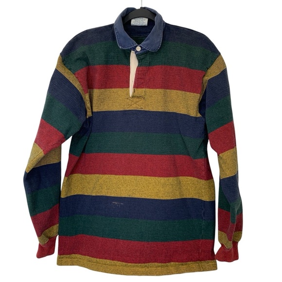 Vintage Other - Barbarian Rugby Wear Shirt Mens XXL Blue Green Red Striped Vintage